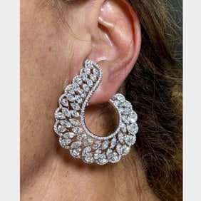 Platinum 22.20 Ct. Diamond Earrings