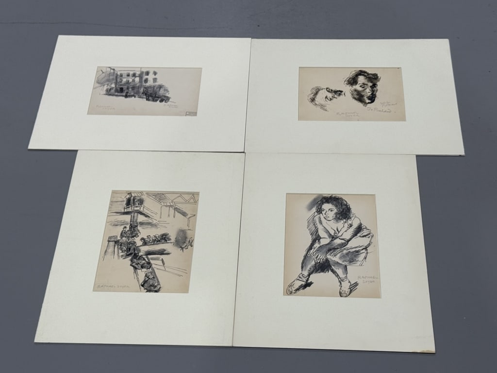 (4) Four Raphael Soyer Drawings. (1 of 7)