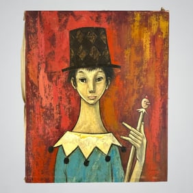 Signed Delorme 19th C. Oil on Canvas Portrait