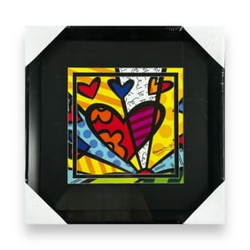 Romero Britto "A New Day" Poster Print Framed
