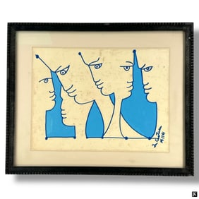 After Jean Cocteau Oil/Paper L'Europe Notre Patrie