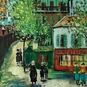 after" Maurice Utrillo Oil/Canvas "Montmartre"