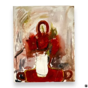 Artist Unknown Sill Life Watercolor Work On Paper