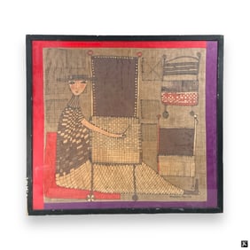 Unknown Artist Watercolor On Silk Framed