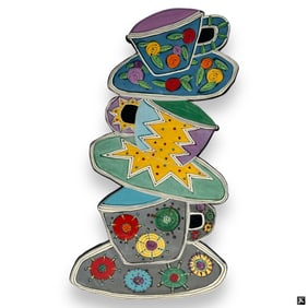 Signed Terry Kaplan 1994 Mixed Media Teacup