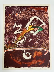Pierre Alechinsky (b.1927) Signed Lithograph