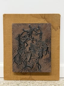 Artist Unknown Woodcut Relief Work