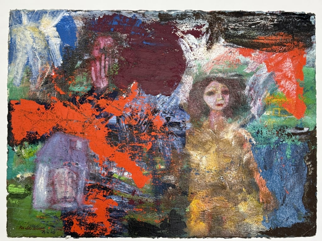 Hegina Rodrigues (20th century) Oil/Board: Hegina Rodrigues, Brazilian (20th century) oil on board "Abstract Woman". Signed lower left. Wear along the edges of the work and some creases on corners, otherwise in good condition. Measures 22 1/4"