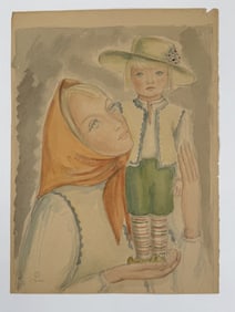 L. Turner (20th c.) Watercolor/Pencil/Paper