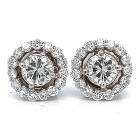14K White Gold 3.70 Ct. Diamond Earrings