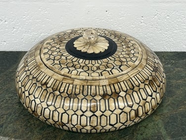 European Carved Bone Covered Bowl