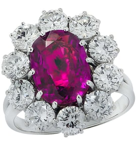 3.82ct Pinkish Purple Oval Sapphire Cocktail Ring