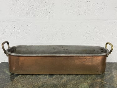 Antique French Copper & Brass Fish Poacher
