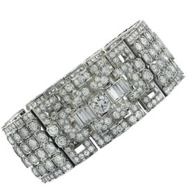 Art Deco 30 Carat Diamond Bangle Bracelet