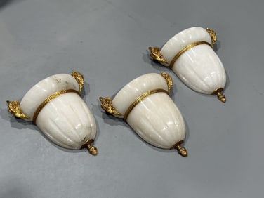 (3) Three French Style Sconces Rams Head