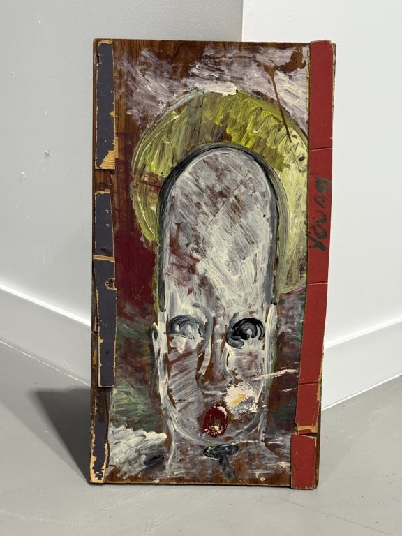 Purvis Young 1943-2010: Purvis Young 1943-2010 Painting. Rare. Measures 32 inches high x 16 inches wide.