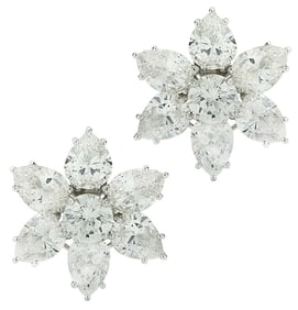 GIA Certified 12Ct Vivid Diamond Cluster Earrings