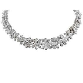 80 Carat VVS Mixed-Cut Diamond Necklace in Platinu