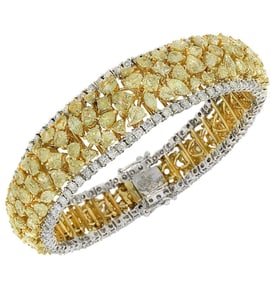 23Ct Fancy Yellow Diamond Bracelet in 18K Yellow