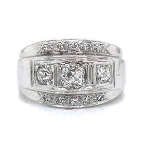 1960’s 18K White Gold 1.85 Ct. Men’s Diamond Ring