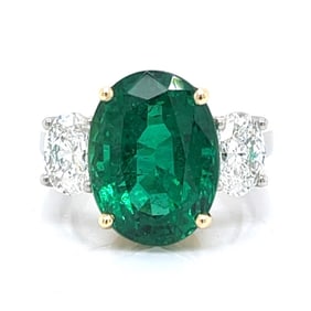 Platinum & 14K Yellow Gold AGL Certified Emerald a