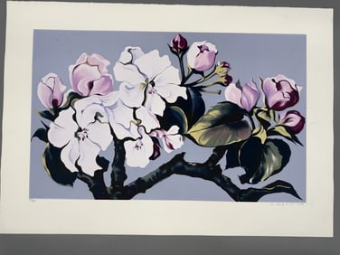 Lowell Nesbitt Apple Blossoms 33.5 H x 48 W