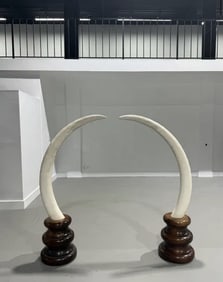 Pair of Chinese Carved Tusk