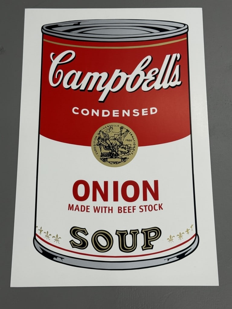 Andy Warhol Campbells Soup 35 H x 23 W: Andy Warhol Campbell's Soup 35 H x 23 W Sunday B Morning