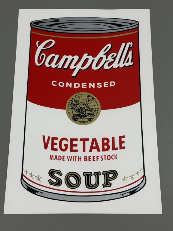 Andy Warhol Campbell's Soup 35 H x 23 W: Andy Warhol Campbell's Soup 35 H x 23 W Sunday B Morning