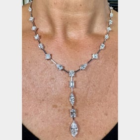 Platinum GIA Certified 20.74 Ct. Diamond Necklace