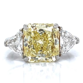 Platinum & 18K GIA CERTIFIED 5.71 Ct. Fancy Yellow