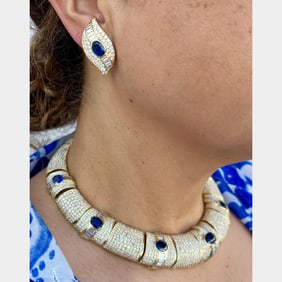 18K Yellow Gold GIA Certified Sapphire & Diamond