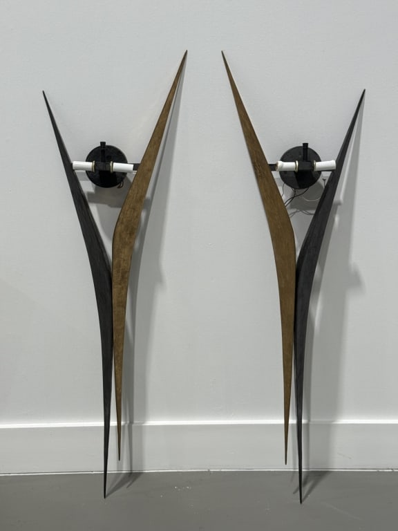 Pair Abstract Bronze Sconces (1 of 14)