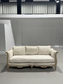 French Belgian Linen Sofa