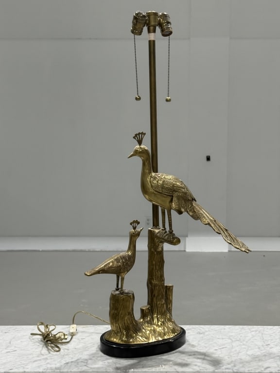 Single Brass Peacock Lamp (1 of 9)