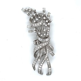 1950’s Platinum 8.25 Ct. Diamond Brooch