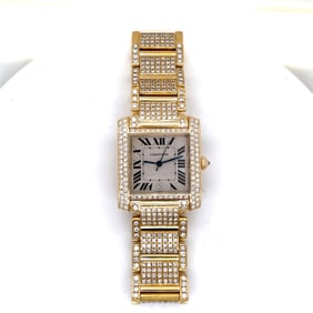 Cartier 18K Yellow Gold Tank Francaise Large Autom