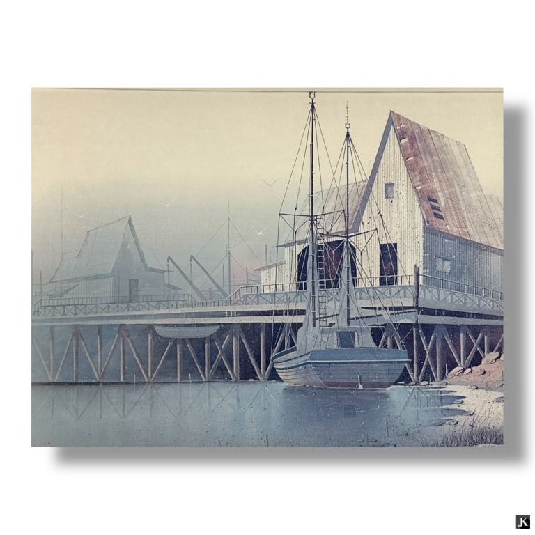 Decorative Framed Color Print "Dockside" (1 of 4)