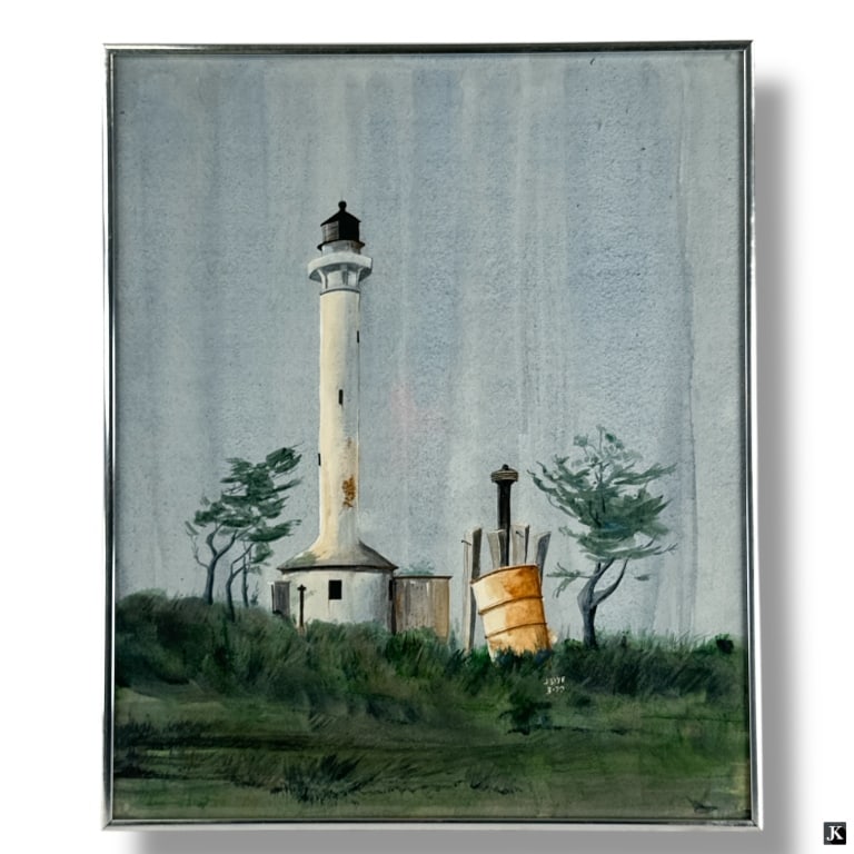 Framed Decorative Color Print "Lighthouse" J. Dye (1 of 4)