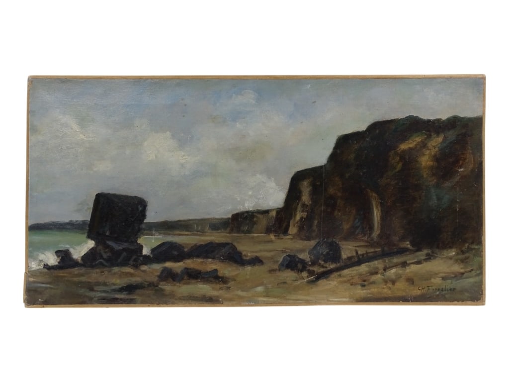 CH Forestier Oil on Canvas "Rocky Cliffs" (1 of 5)