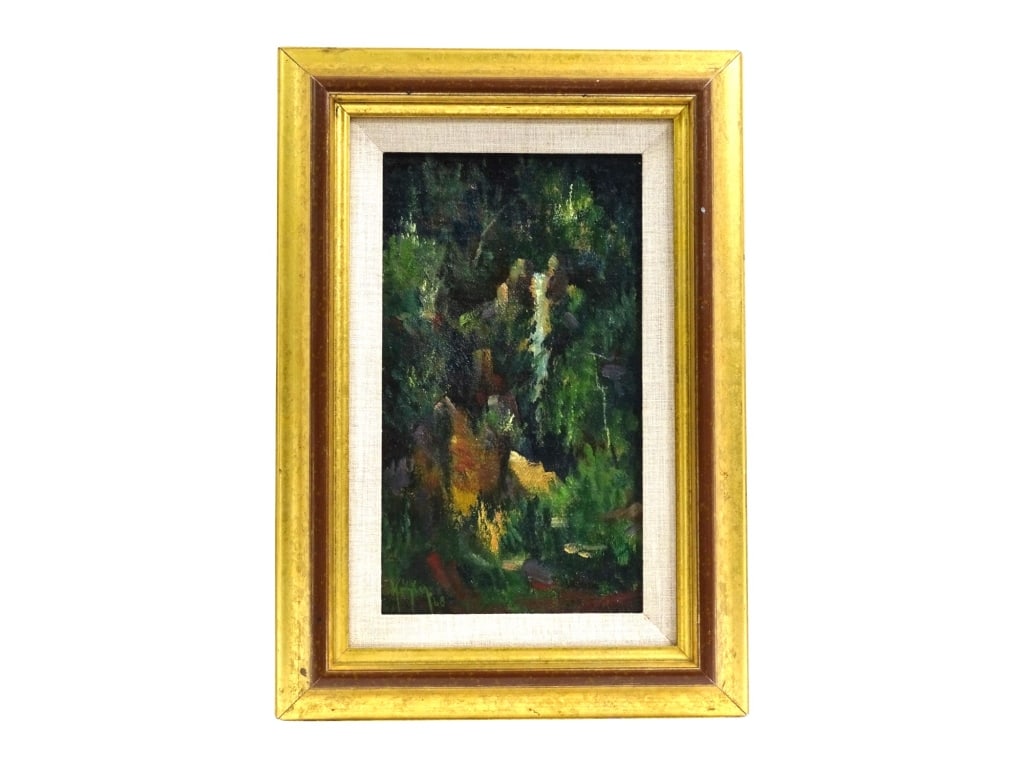 Mid Century Plein Air Style Landscape "Waterfall" (1 of 3)