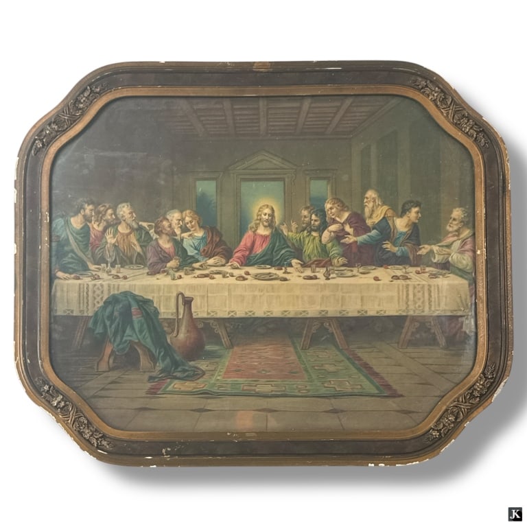 Antique Color Print "The Last Supper" (1 of 4)