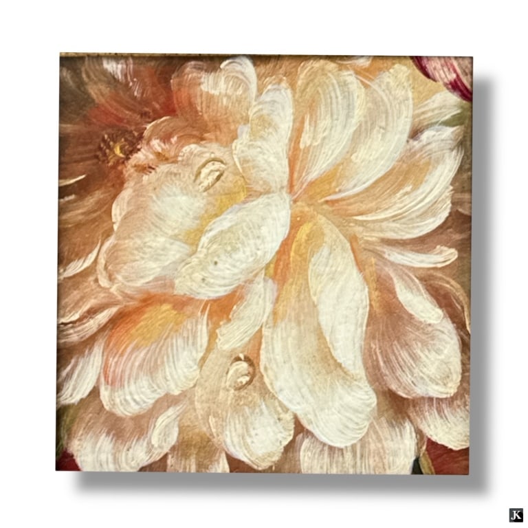 Framed Decorative Color Print "Flower": Framed Decorative Color Print "Flower" Unsigned. Framed nicely and presented under glass screen. Good condition Measures 34" x 34" overall including frame. Keywords: decorative print, floral art, fram