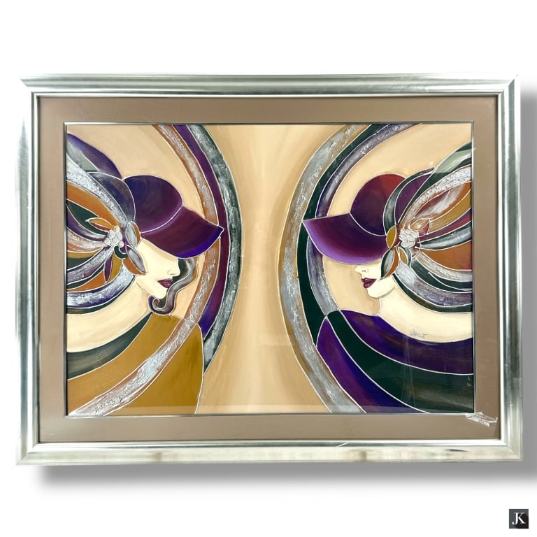 Large 1980's Mixed Media Decorative Wall Art (1 of 5)