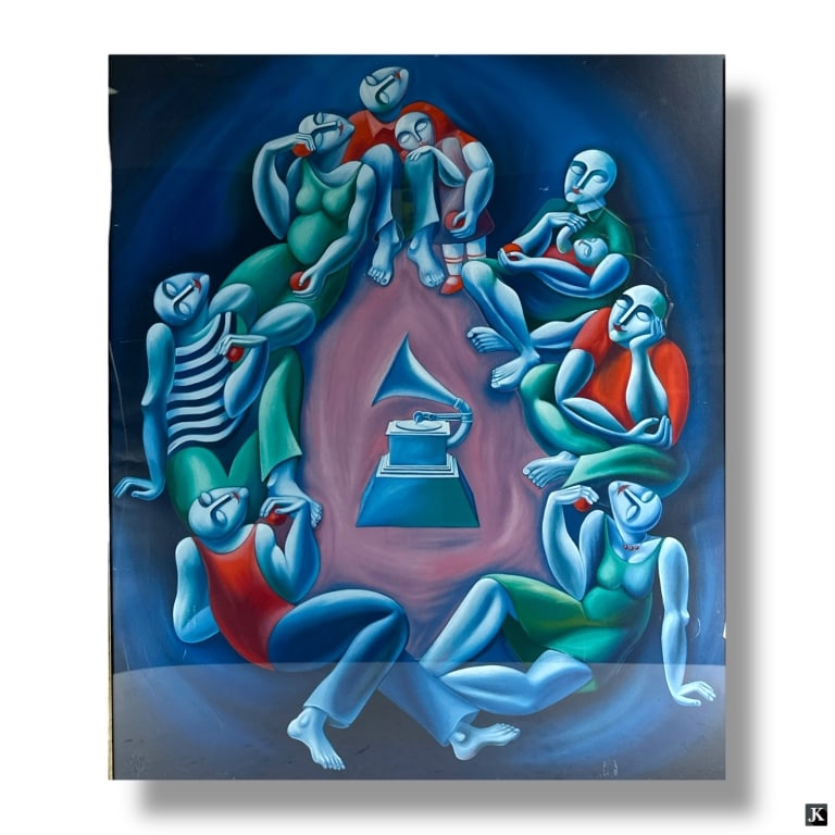 Yuri Yuroz Serigraph on Paper "The Magic of Sound": Yuri Yuroz, Armenian (b. 1956) Serigraph on Paper "The Magic of Sound". Hand signed and numbered 16/250 by the artist. Framed and presented under plexi-glass screen. Very good condition. Measures 48"