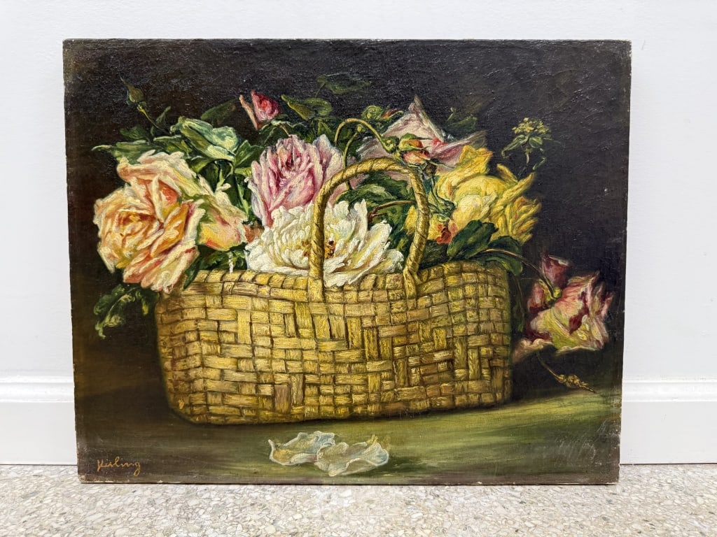 Moise Kisling (1891-1953) Oil/Canvas: Attributed to: Moise Kisling, Polish (1891-1953) oil on board "Still Life". Signed lower left. On wood stretcher. Minor wear along the edges of the work and craquelure present, otherwise in good