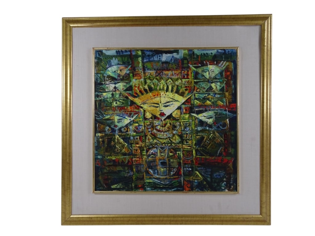 Artist Unknown (Bali, Indonesia) "Abstract Faces" (1 of 3)