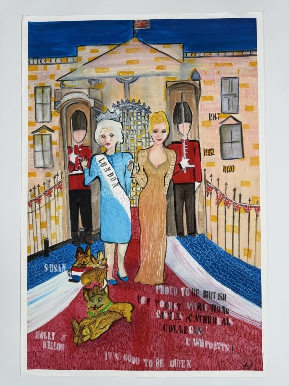Amanda Turofsky (20th/21st) Signed Print: Amanda Turofsky, American (20th/21st) signed print "The Queens Celebration". Signed in pen lower right. Minor wear and small creases along the edges and corners of the work, otherwise in good conditio