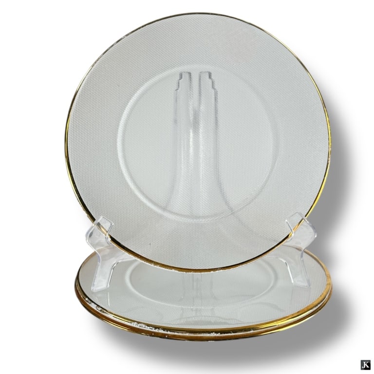 3 Gold Rimmed Glass Chargers (1 of 2)