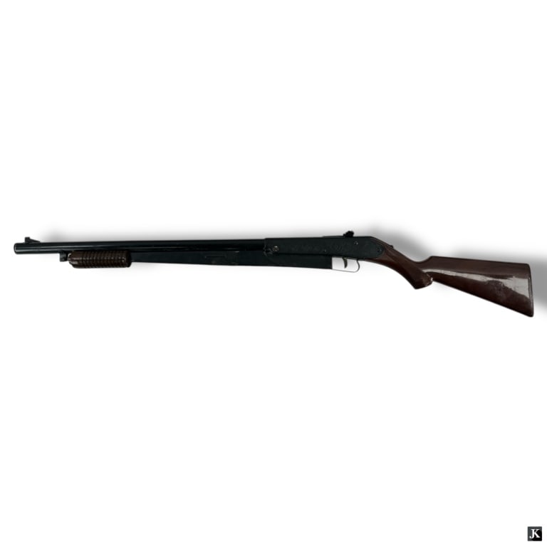 Daisy Model 25 Pump Action Air Rifle: Daisy Model 25 Pump Action Air Rifle. Marked. Overall good condition consistent with age and use. The gallery does not warranty the working order. Measures 37" L. LA/B13/SH:11A